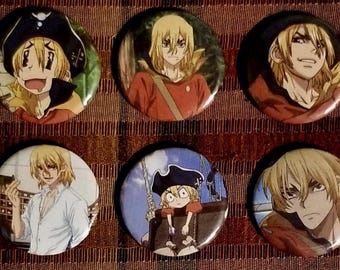 Ryusui Nanami Buttons | Dr.stone anime pins