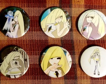 Lusamine buttons | pokemon sun & moon pins | Pokemon Pins