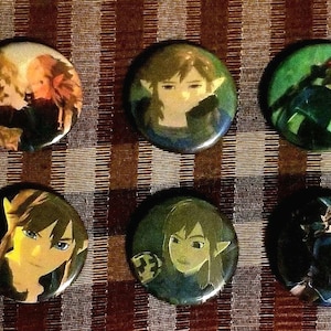 Link buttons | BOTW pins | the legend of zelda pins