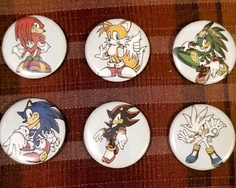 Sonic character buttons | Sonic pins