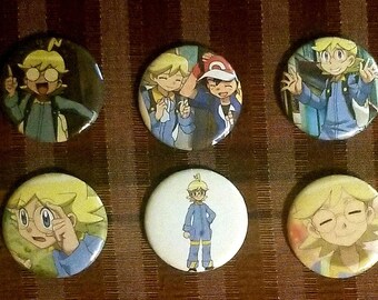 Clemont Buttons | Pokemon X & Y anime pins | Pokemon pins