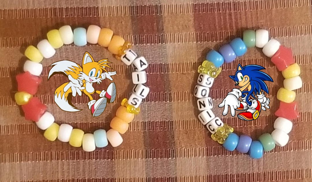 Sonic & Tails Matching Braclet Set | Sonic Braclet Set - Etsy
