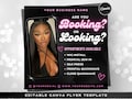Booking or Looking Flyer, DIY Hair Special Flyer, Hairstylist Appointments Available Book Now Flyer Premade Lashes Nails Wigs Canva Template