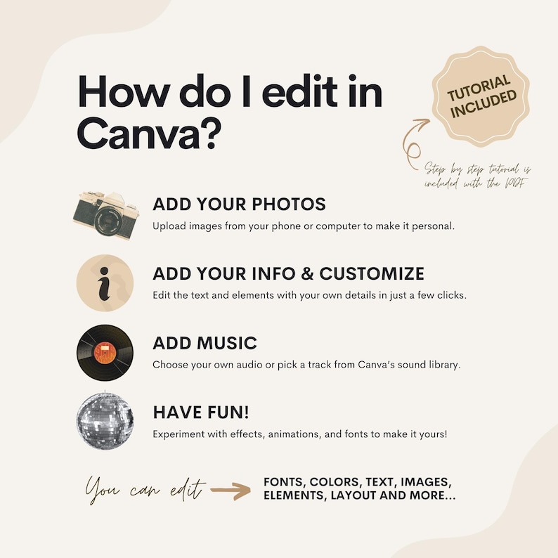 Plantilla de video de invitación a fiesta de cumpleaños de lujo en negro y dorado, invitación editable de Canva, cena digital para cumpleaños de mujeres de 30, 40 y 50 años. imagen 7