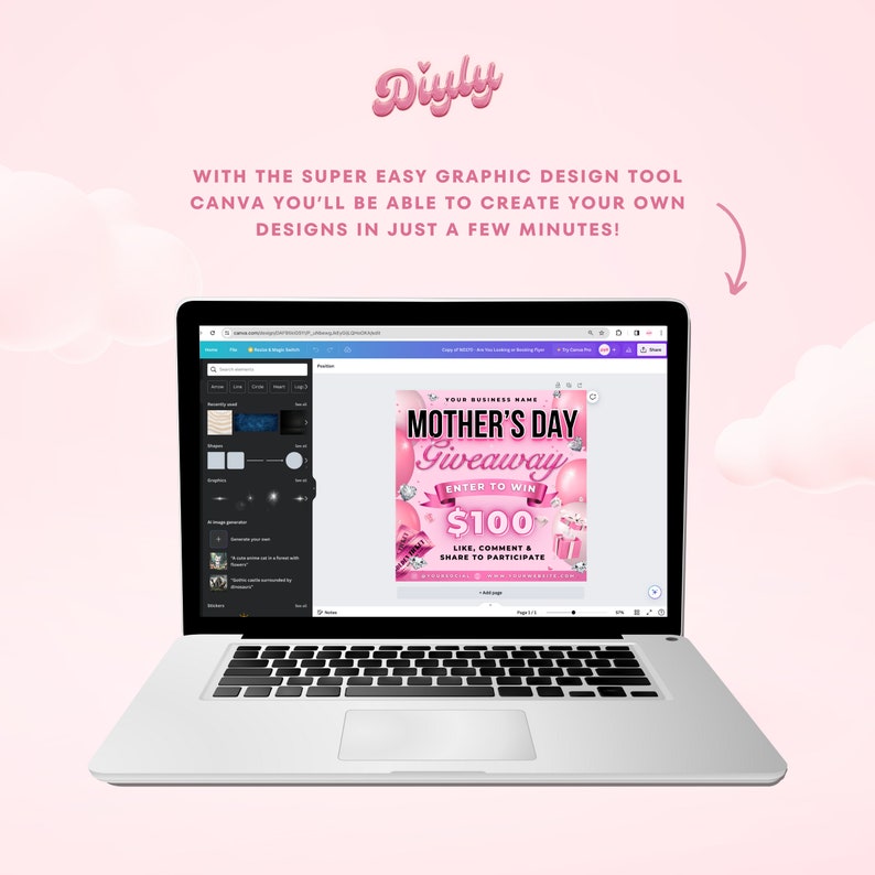 Mothers Day Giveaway Raffle Flyer, DIY Mother's May Ticket Contest Beauty Hair Lashes Wigs Braids Nails Social Media Editable Canva Template image 4
