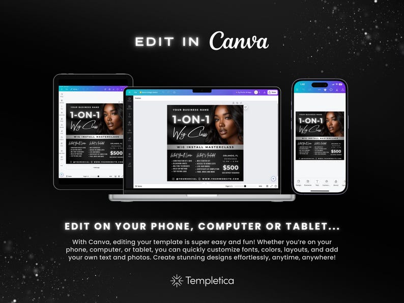 Wig Class Flyer, DIY 1 on 1 Wig Install Training Masterclass Course