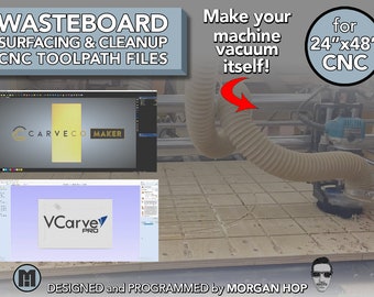 24x48 (2x4) CNC Wasteboard Surfacing and Cleanup Toolpath Files