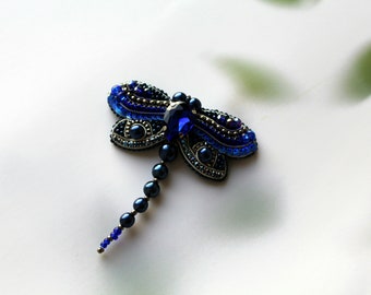 Dragonfly beaded brooch, Broach Dragonfly, brooch bug,insect.