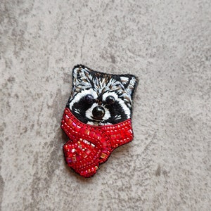 raccoon brooch