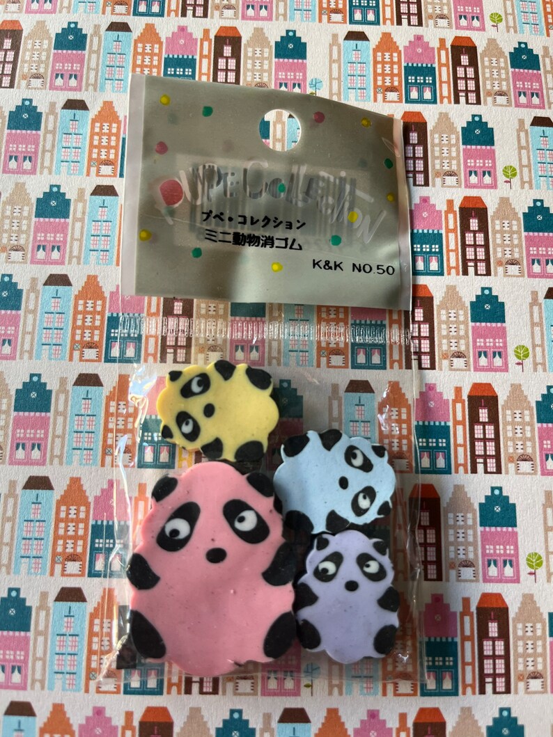 Vintage Eraser Set/ Animal Eraser/ 90s 80s Retro Etsy