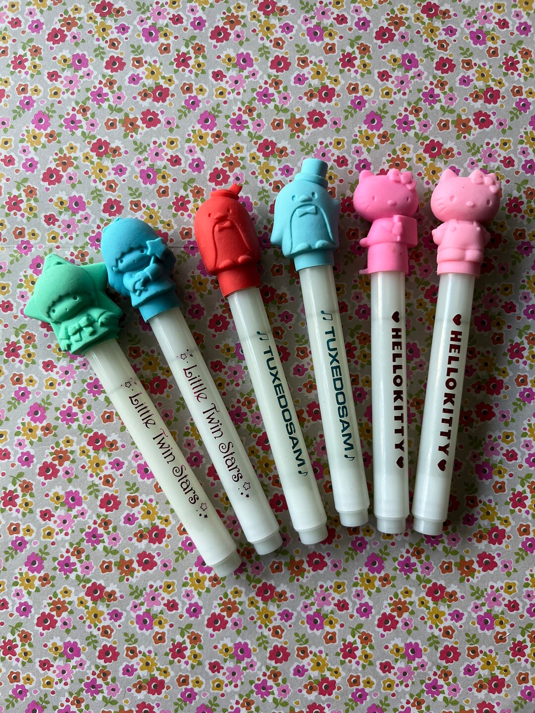 Sanrio Pencil Lead & Erasers 1986 Full Set/ Hello Kitty/ Little Twin