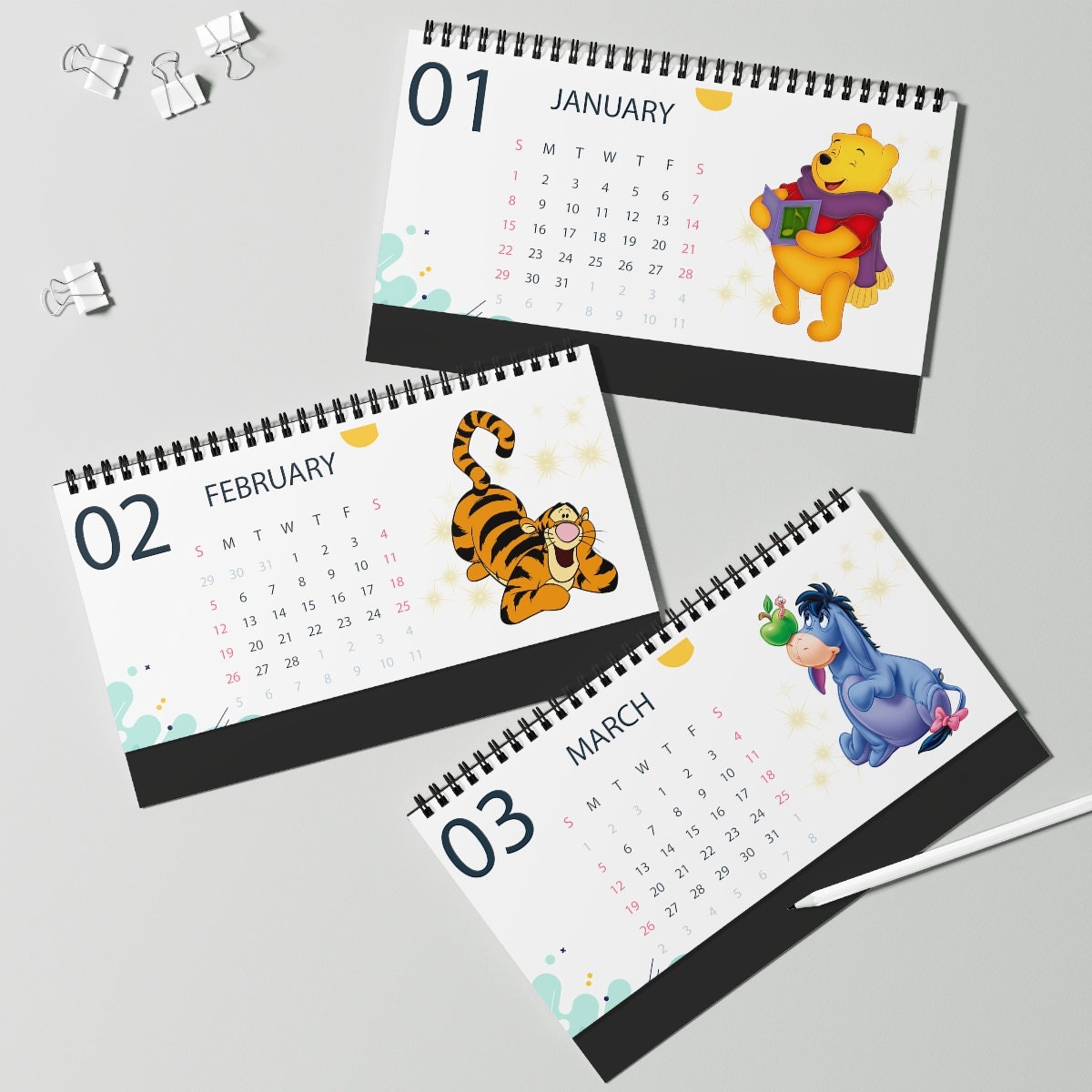 disney-desk-calendar-2023-winnie-the-pooh-tigger-eeyore-etsy-australia