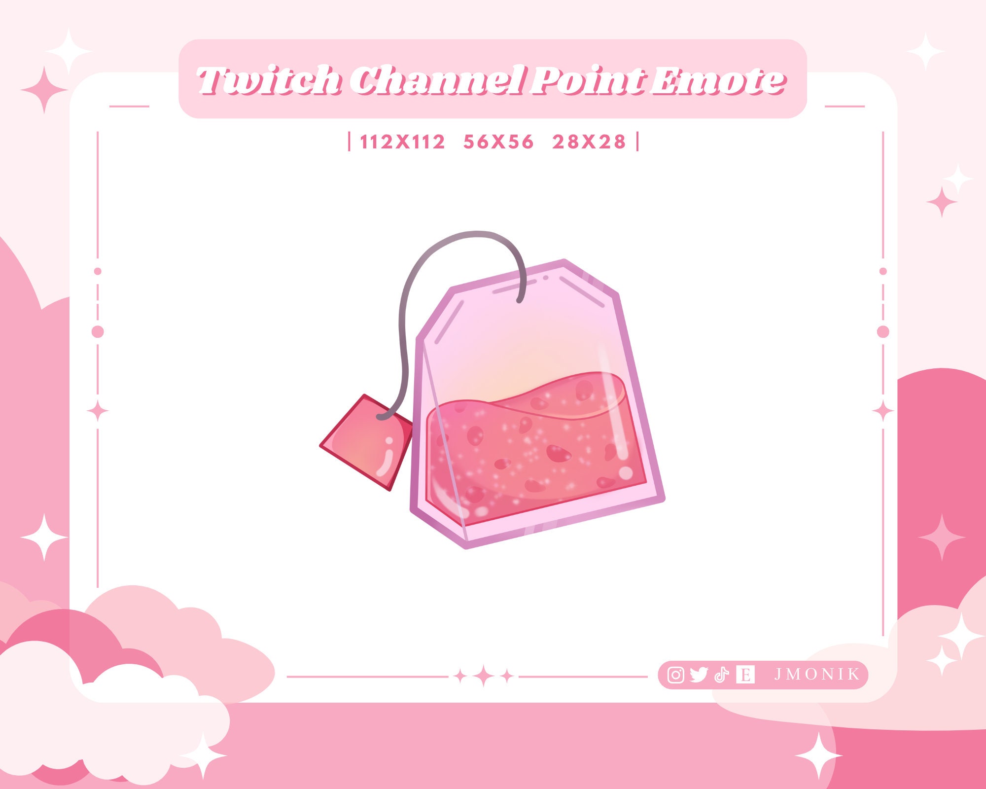 Twitch Channel Point Emote // Tea Bag Icon // Discord, Twitch and