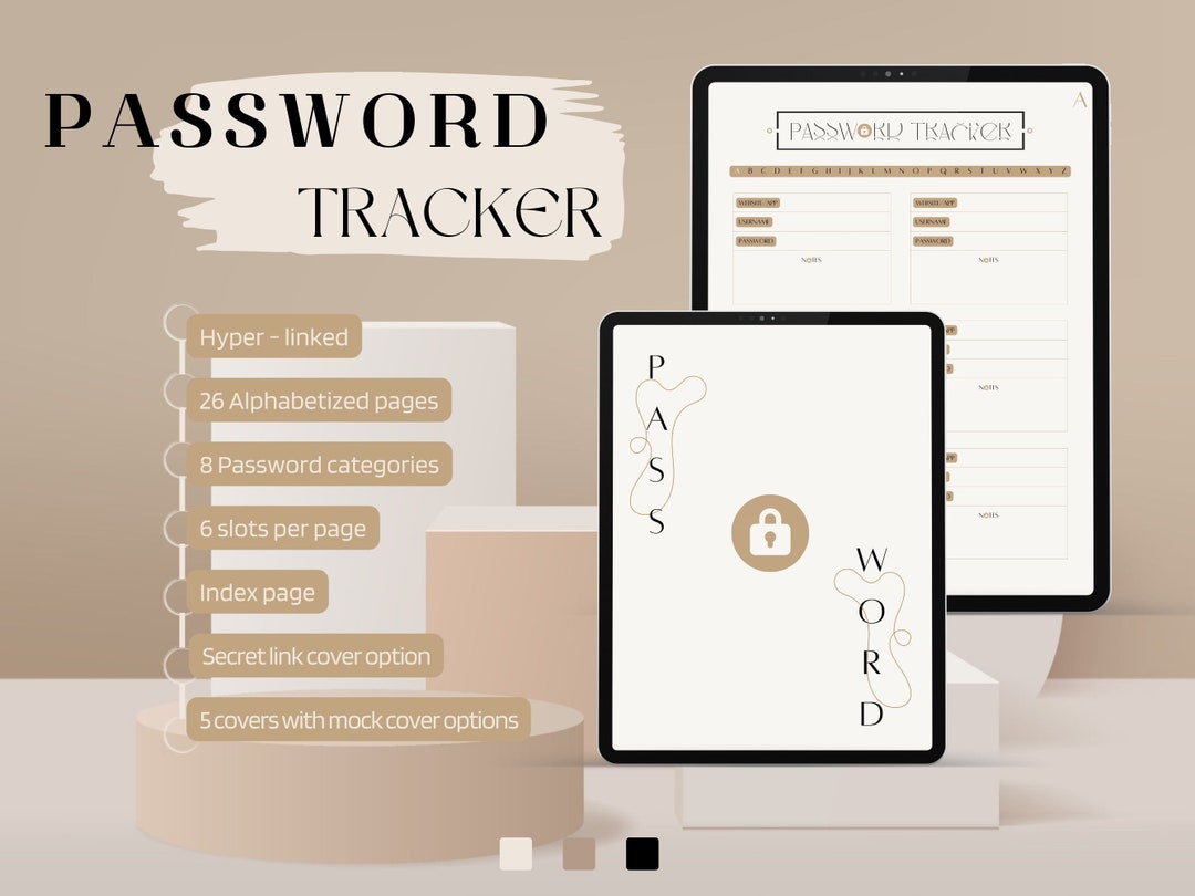 Password Tracker Log Book Digital | Goodnotes | Notability - Etsy