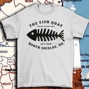 T-shirt North Shields Fish Quay, Newcastle, cadeau North Tyneside, Nord-Est, phare de St Mary, Tynemouth