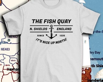 Camiseta de North Shields Fish Quay, Newcastle, regalo de North Tyneside, noreste, St Mary Light House, regalo de Tynemouth