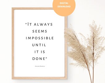 Inspirational Nelson Mandela Quote, Inspirational wall art, Motivational office prints, Motivational quotes, Inspirational Quote