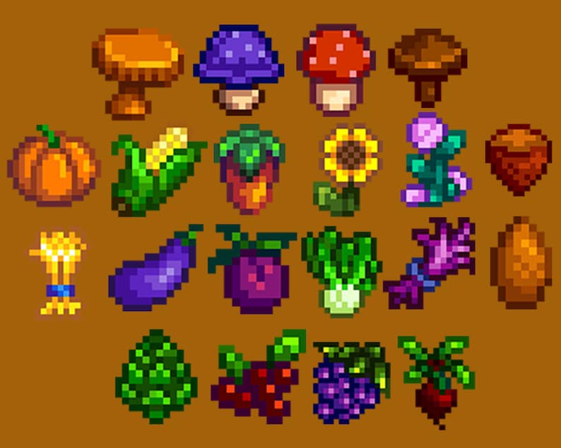 Stardew valley fall crops high quality svg and png with etsy