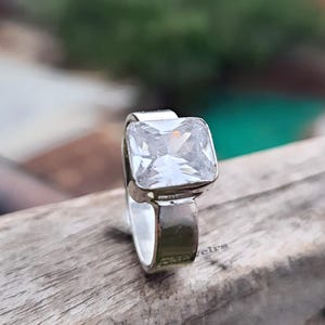 Ring witte topaas, 925 sterlingzilveren ring, unieke edelsteenring, handgemaakte sieraden, statementring, beste cadeau voor jubileum, ring meisje