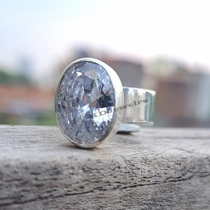 Ring witte topaas, 925 sterlingzilveren ring, unieke edelsteenring, handgemaakte sieraden, statementring, beste cadeau voor jubileum, ring meisje