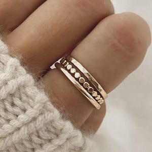 Three Stacking Ring, 925 Sterling Silver Ring, Handmade Stacking, Three Different Design Rings, Hammered, Gift Band, Stacking Set Rings
