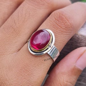 Pink Tourmaline Ring, 925 Sterling Silver Ring, Tourmaline Stone, Women Ring, Pink Gemstone Ring, Handmade Ring, Gift For Her, Designer Ring