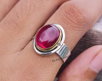 Pink Tourmaline Ring, 925 Sterling Silver Ring, Tourmaline Stone, Women Ring, Pink Gemstone Ring, Handmade Ring, Gift For Her, Designer Ring