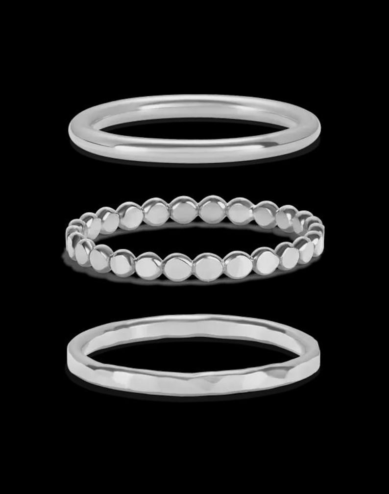 Shiny Three Stackable Ring - Size 8 main image 1