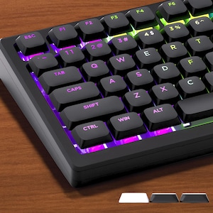 Black Low Profile Keycaps Set for Mechanical Keyboard Caps Low Profile Keycap Set Custom Valorant Keycaps Artisan Pbt Keycaps