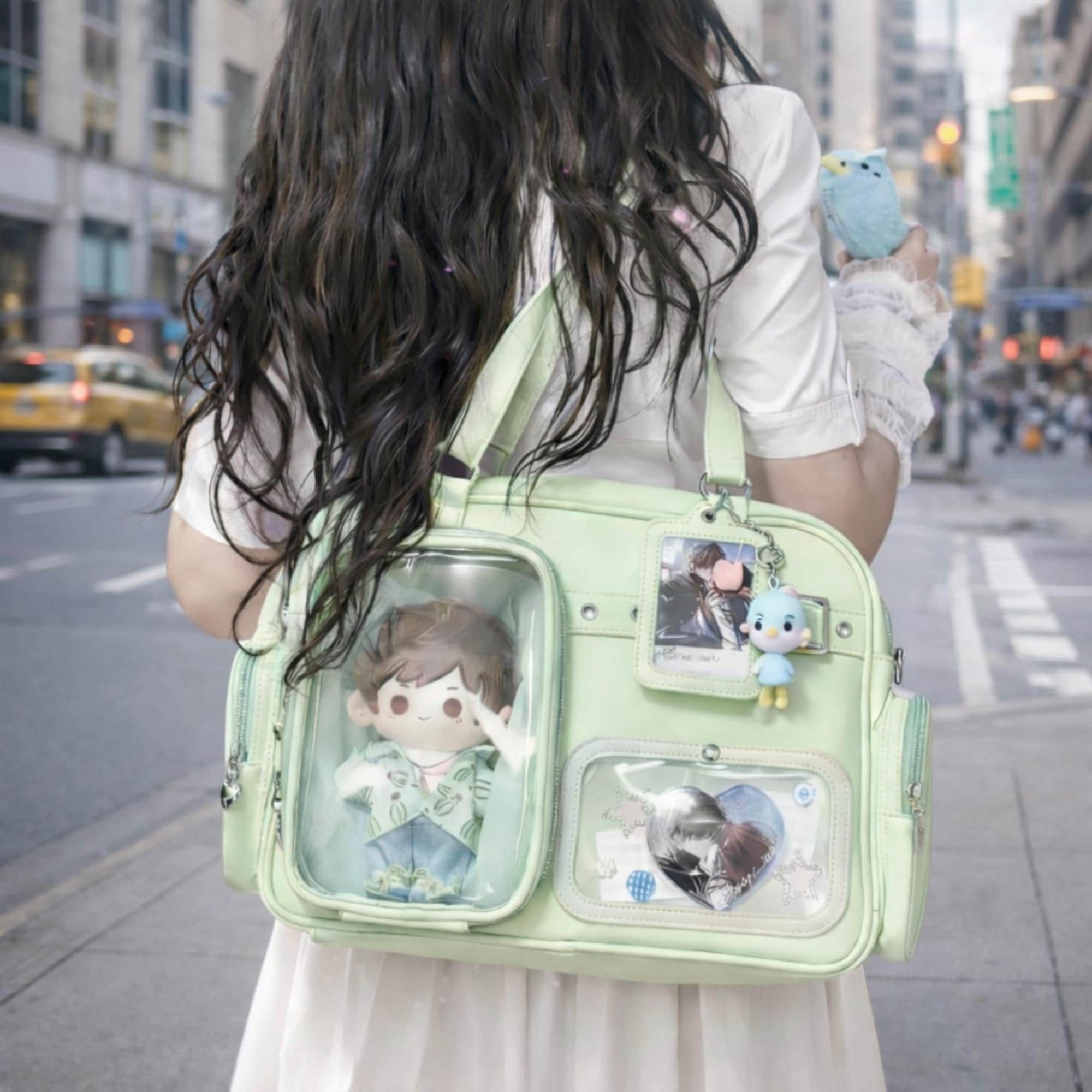 Zaino trasparente personalizzato con toppe: aggiungi un tocco personale a questo zaino trasparente per bambini! Personalizzabile e alla moda, perfetto per la scuola - Italia