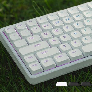Low Profile Keycap Set Cute Black and White with WASD Custom Keycaps Set PBT, Retro Keycaps, Valorant Keycaps Artisan