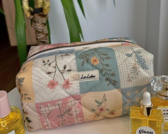 Bolsa de maquillaje estampada, pequeña bolsa de viaje, organizador de maquillaje, bolsa de cosméticos