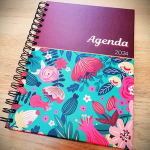 Agenda Semainier 2024: Joli Planificateur Français Hebdomadaire -  Organisation de la semaine - cahier de note semainier 2024 fleur couverture  - Agenda