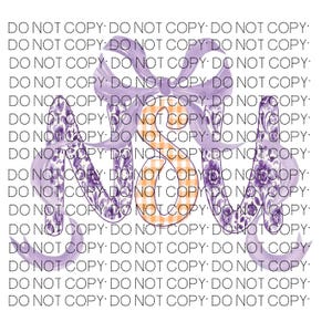 May include: A decorative design featuring the word "MOM" in a stylized font. The letter "M" is adorned with floral patterns and the letter "O" has a gingham pattern. The design includes a lavender bow.