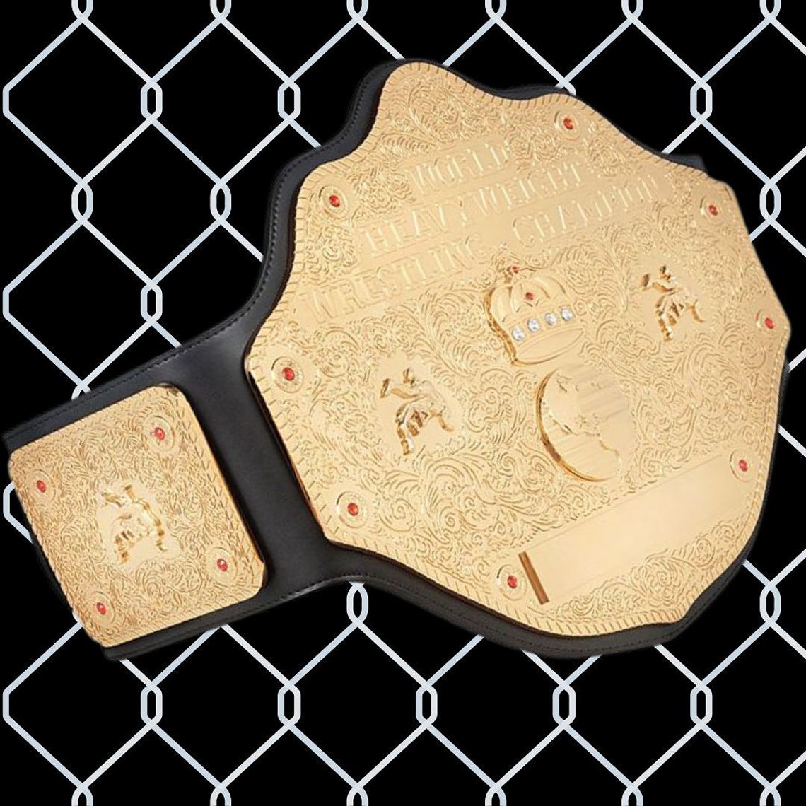 Big Gold Belt WCW WWE NWA Replica Belt. Real Leather 4mm Zinc Etsy