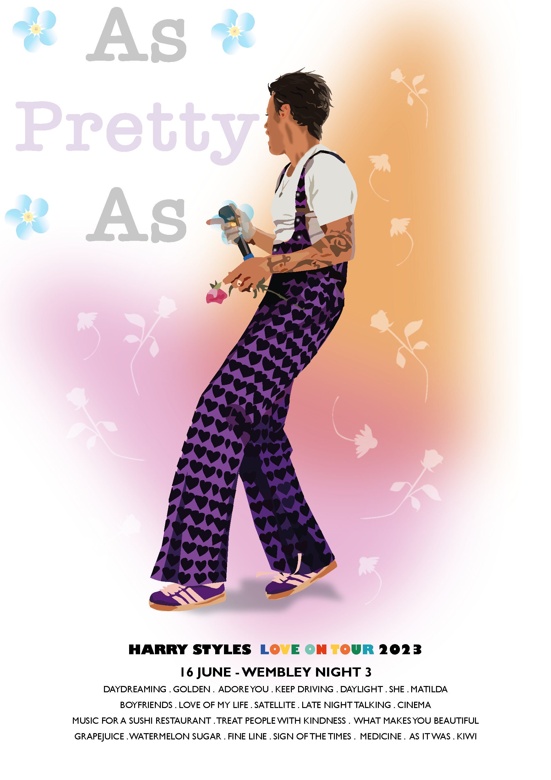 Harry Styles Wembley Night 3 A5 Print (HSLOT) Love on Tour 2023 - Etsy