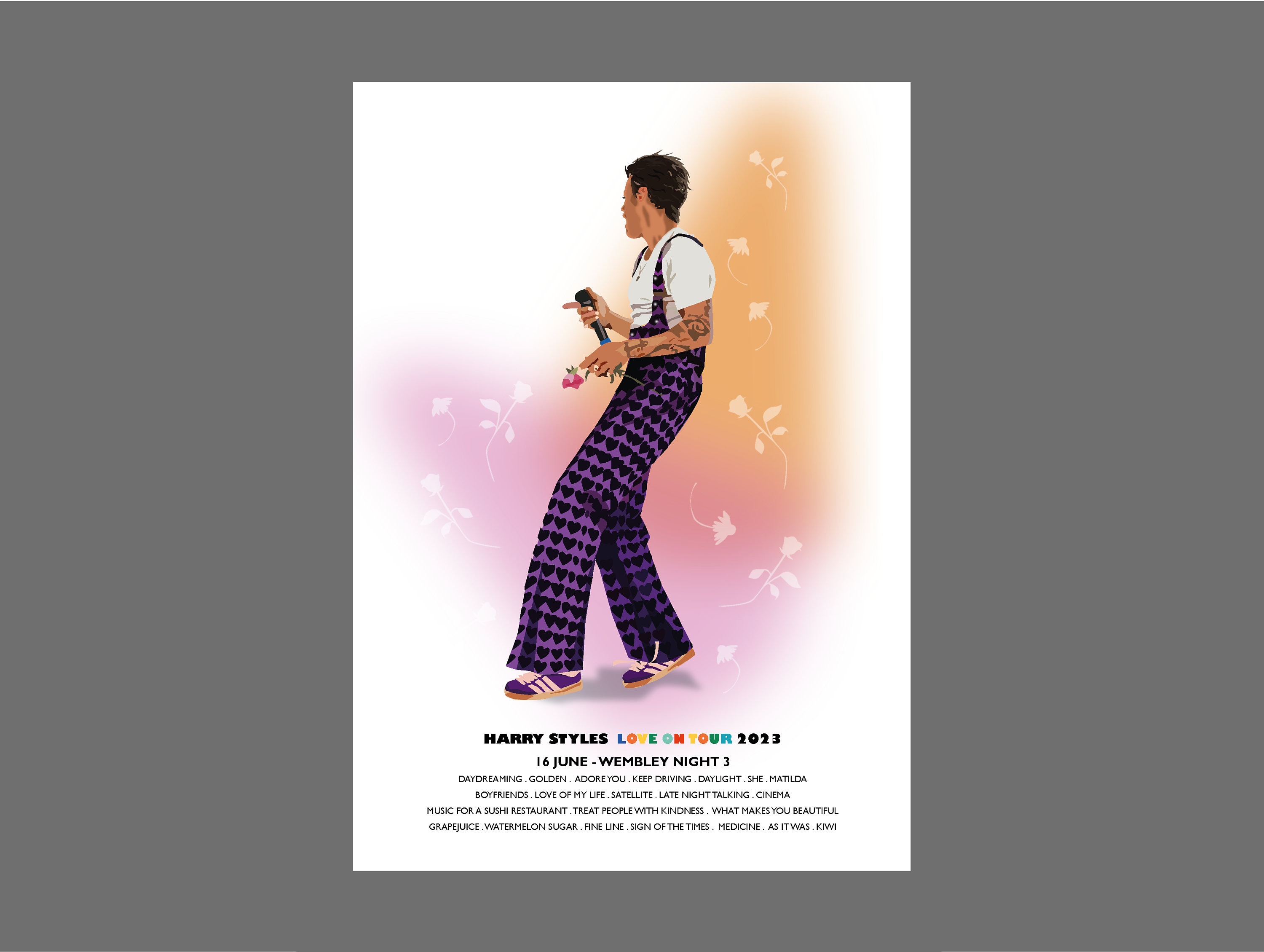 Harry Styles Wembley Night 3 A5 Print (HSLOT) Love on Tour 2023 - Etsy