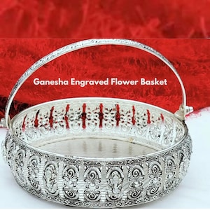 German Silver Flower Basket #germansilvertray #germansilverarticles #Germansilvertray
