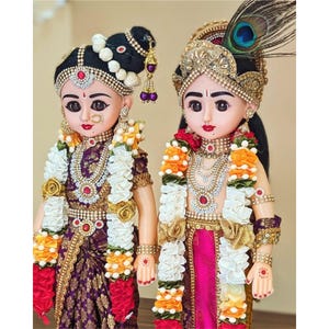 Andal Ranganaathar Indian Fabric Gollu Expressive dolls-Navratri golu dolls