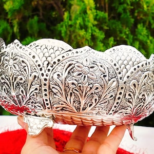 Budget Friendly German silver lotus urli- Never Turn Black #Urli#Germansilveritems #germansilverarticles #germansilverpoojaitems