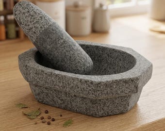 Precio reducido solo para los primeros 10 - Molinillo de chutney de piedra tradicional - Mortero de alta resistencia Khalbatta