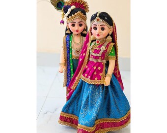 Radha Krishna dolls  Golu Expressive dolls-  inches-Navratri golu dolls