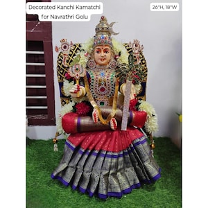 Paper mache navaratri Golu decorated Kanchi Kamatchi Devi for Navaratri Golu