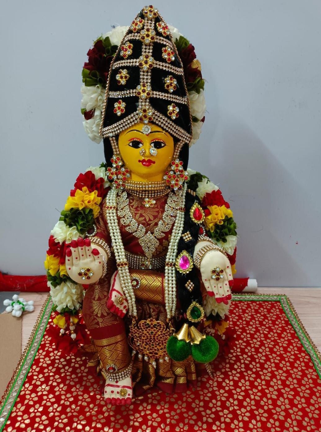 Varalakshmi Pooja Idol Dolls- 6 Inches Varahalakshi Indian Fabric
