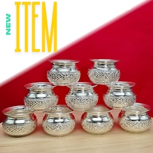 10 Pieces of German Silver Pooja Bowls-Pasupukumkuma bowls##Germansilveritems #germansilvertray #germansilverarticles #Germansilvertray
