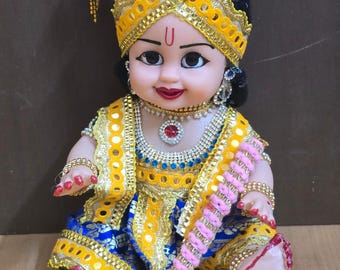 Lowest Rate-Krishna Statue Idol, Indian Gollu Dolls,Hindu Expressive dolls-Navratri golu dolls