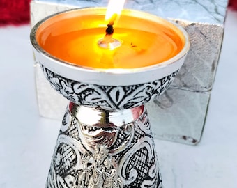 Pair of German silver Antique Good Oil Capacity Akhand Diya #Germansilveritems #germansilverarticles
