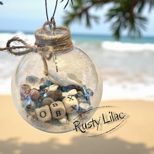 Beach Christmas Ornament, Nautical Decor, Gifts for Her, Christmas, Beach Remembrance, Family Vacation, Ornament, Personalized