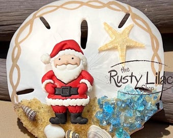 Santa Sand Dollar Ornament or Table Sitter
