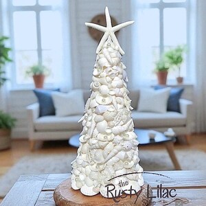 White Seashell Tree: Nautical Coastal Decor (16")